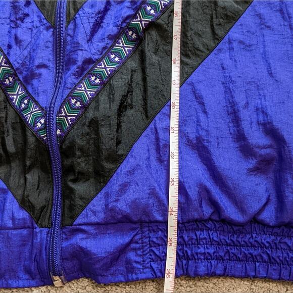 Bocoo windbreaker vintage 80s purple and black sz XL - Picture 10 of 10